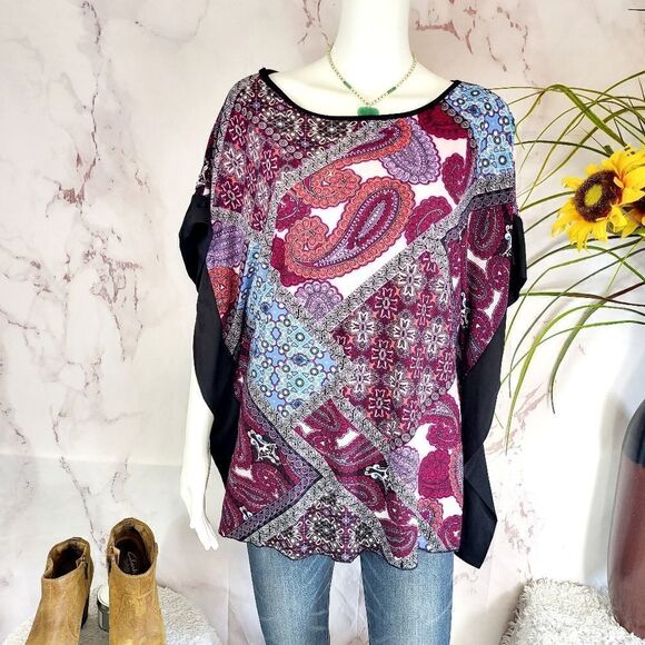 Pretty Michael F butterfly sleeve top - Picture 3 of 7